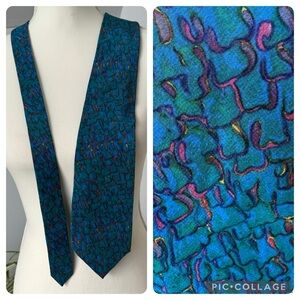 Molecular Expressions Microscopic Champagne Blue Green Purple Men’s Silk‎ Tie